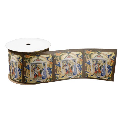 NATIVITY PARCHMENT SATIN RIBBON