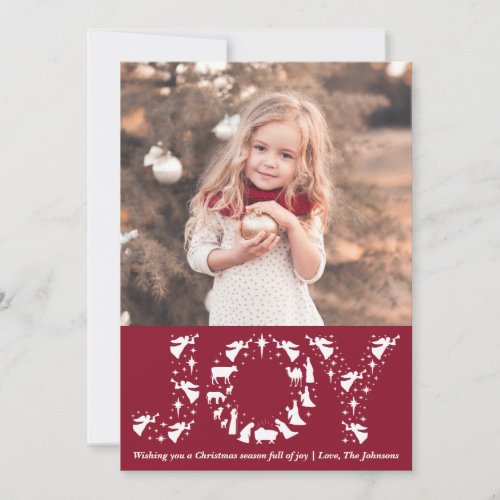 Nativity Photo Christmas Cards JOY Christian Card