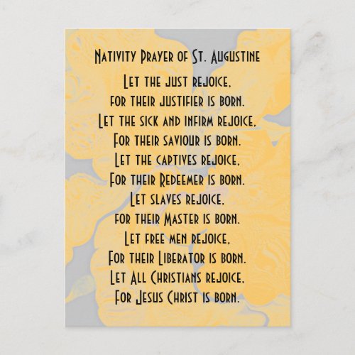 Nativity Prayer of St Augustine Postcard