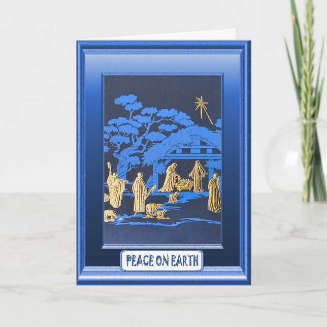 Nativity, religious Christmas card (Front)