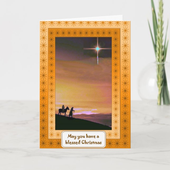 Nativity, religious Christmas card (Front)