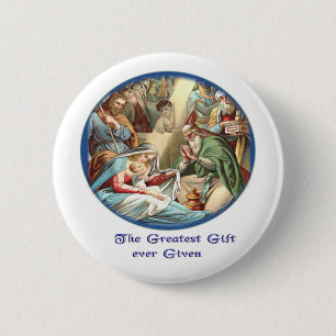 Nativity scence button