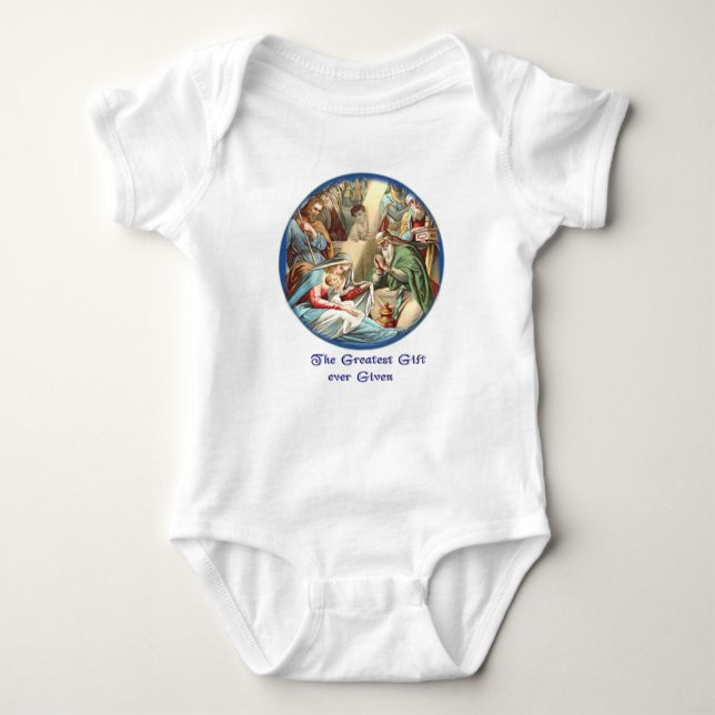 Nativity Scene Baby Bodysuit (Front)