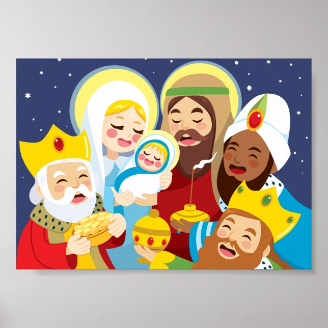 Nativity Scene Baby Jesus Birth Poster (Front)
