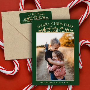 Nativity Scene Baby Jesus Christ Holiday Card