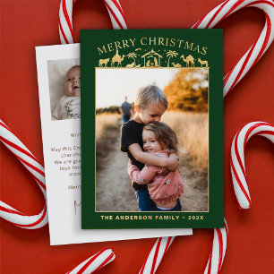 Nativity Scene Baby Jesus Christ Holiday Gold Foil