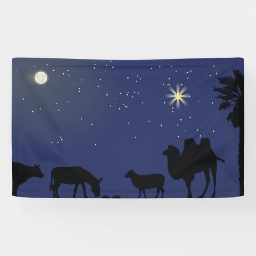 Nativity Scene Backdrop for Christmas Banner