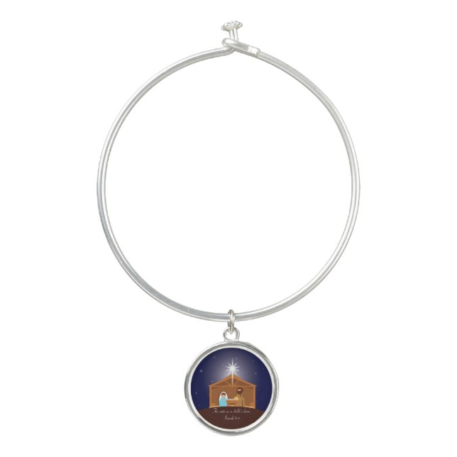 Nativity Scene  Bangle Bracelet (Front)