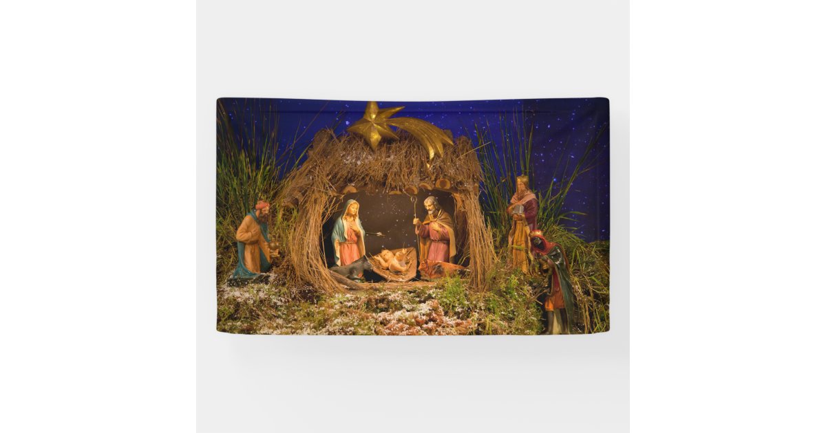 Nativity scene banner Zazzle