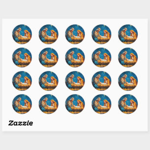 Nativity Scene, beautiful illustration, Classic Round Sticker
