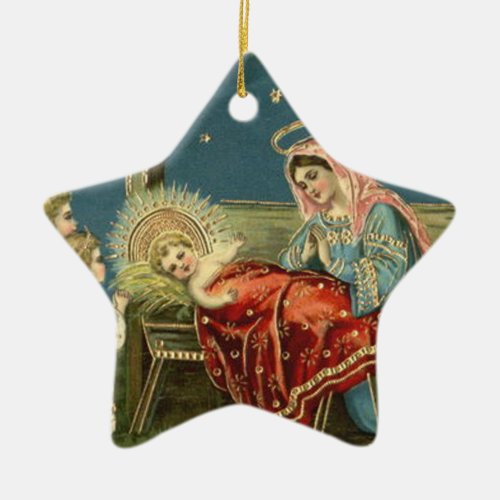 Nativity Scene Bethlehem Ceramic Ornament