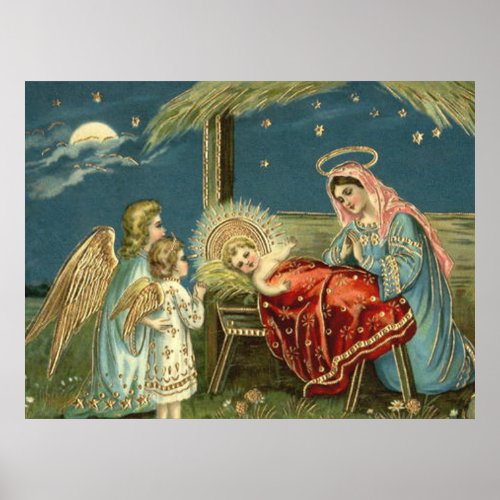 Nativity Scene Bethlehem Poster