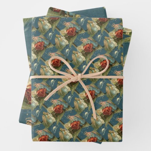 Nativity Scene Bethlehem Wrapping Paper Sheets