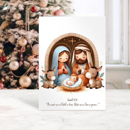 Nativity Scene Bible Verse Christmas Card