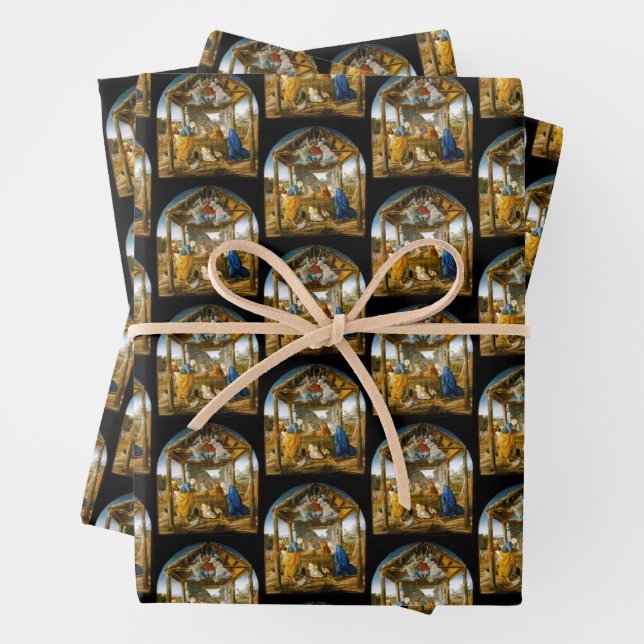 Nativity Scene Birth of Jesus by Botticelli C 1473 Wrapping Paper Sheets (In situ)