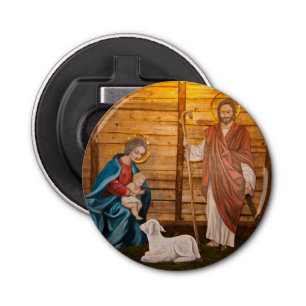 Nativity scene bottle opener
