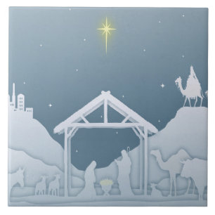 Nativity Scene Ceramic Tile