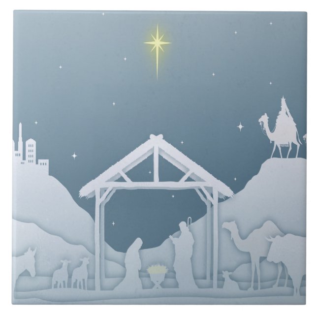 Nativity Scene Ceramic Tile (Front)