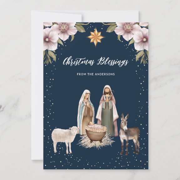 Nativity Scene Christian Christmas Card