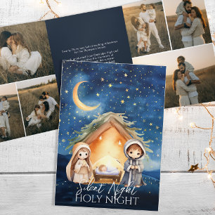 Nativity Scene Christian Year In Review Christmas Tri-Fold Holiday Card