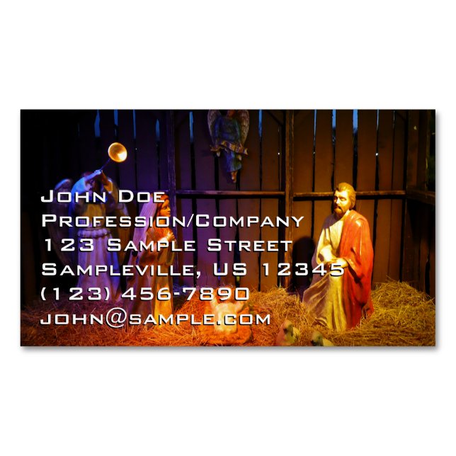 Nativity Scene Christmas Display in Washington DC Business Card Magnet (Front)