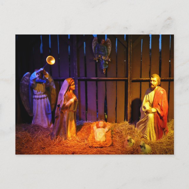 Nativity Scene Christmas Display in Washington DC Holiday Postcard (Front)