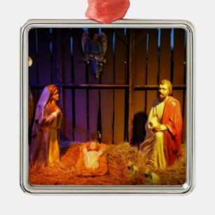 Nativity Scene Christmas Display in Washington DC Metal Ornament