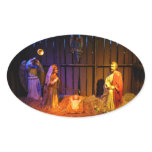 Nativity Scene Christmas Display in Washington DC Oval Sticker