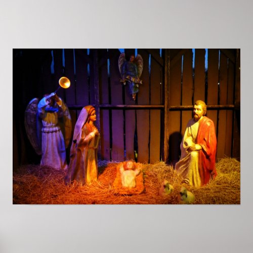 Nativity Scene Christmas Display in Washington DC Poster