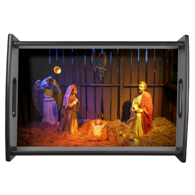 Nativity Scene Christmas Display in Washington DC Serving Tray (Front)