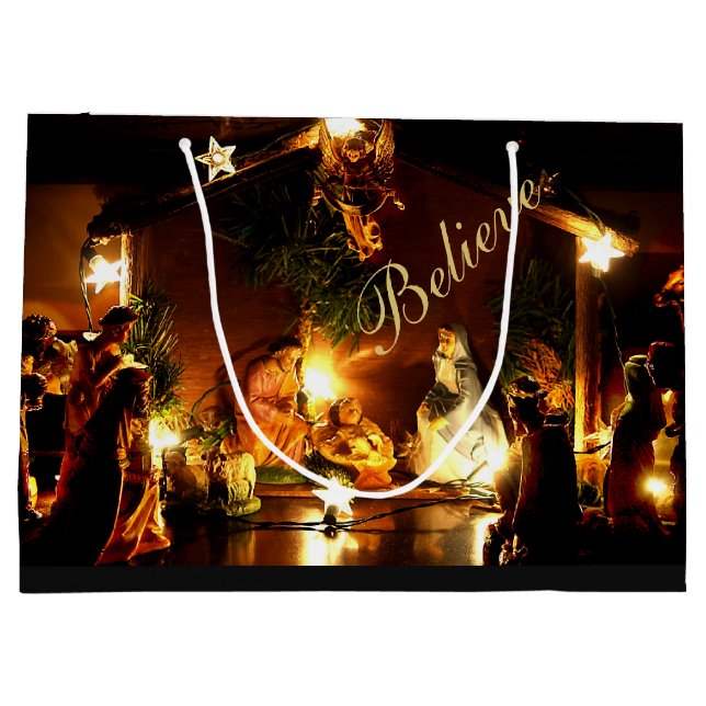 Nativity Scene Christmas Gift Bag (Back)