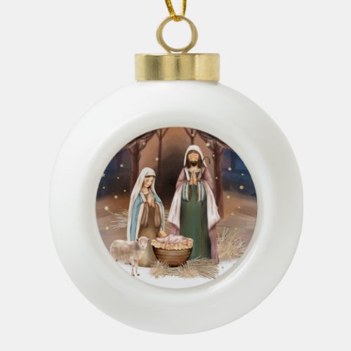 Nativity Scene Christmas Gift Ceramic Ball Christmas Ornament