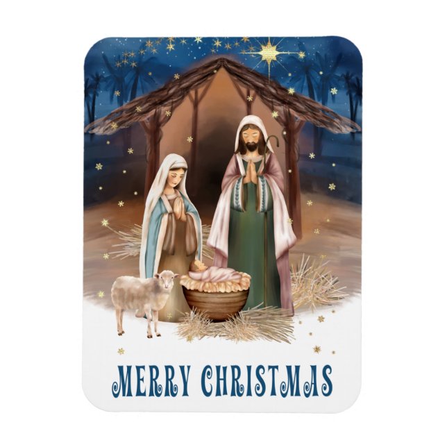 Nativity Scene Christmas Gift Magnets (Vertical)