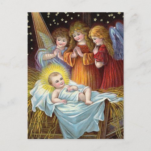 Nativity Scene Christmas Holiday Postcard