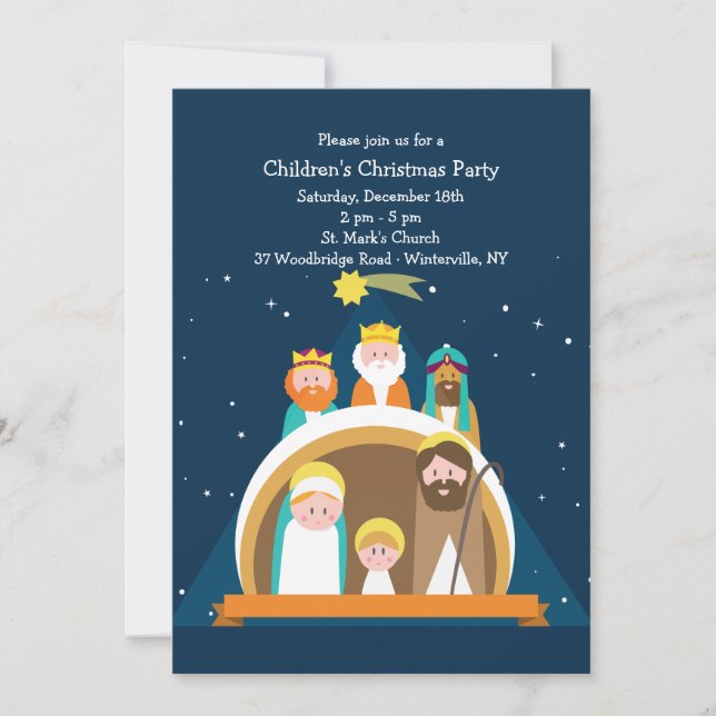 Nativity Scene Christmas Invitation (Front)