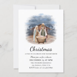 Nativity Scene - Christmas Invitation Card