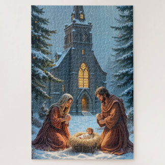 Nativity Scene Christmas Jigsaw Puzzle