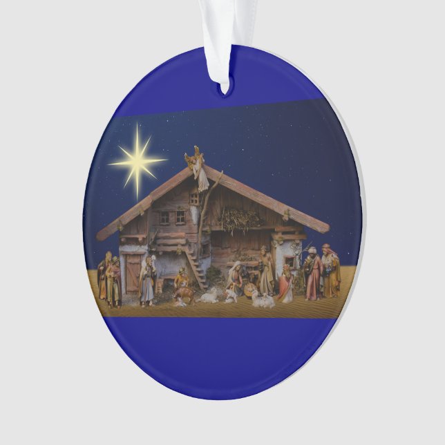 Nativity Scene Christmas Ornament (Front)