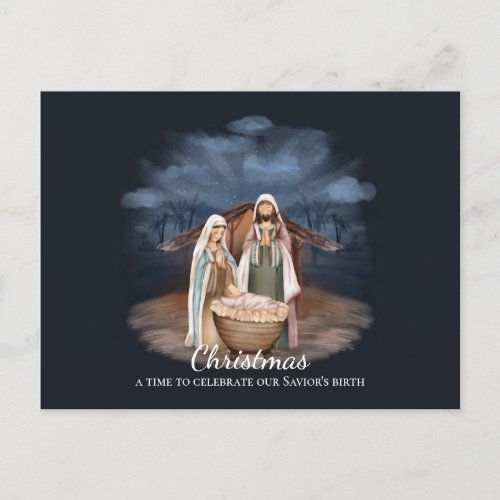 Nativity Scene _ Christmas Our Saviors Birth  Postcard