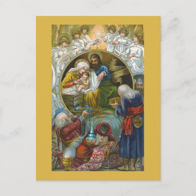 "Nativity Scene" Christmas Postcard (Front)