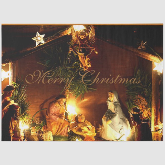 Nativity Scene Christmas Tissue Paper (Front)