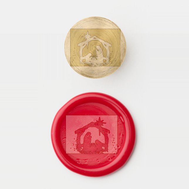 Nativity Scene Christmas Wax Seal Stamp (Stamped)