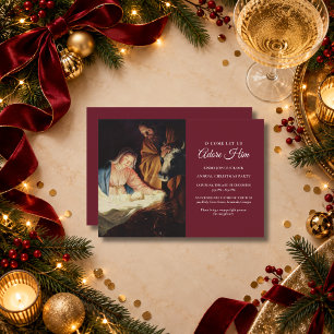 Nativity Scene Church Christmas Party Invitation