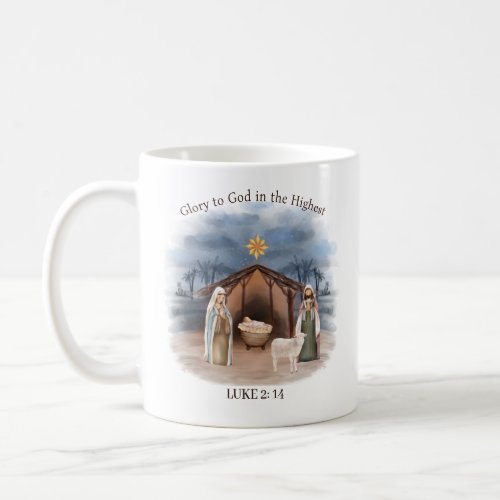 Nativity Scene Church Name Christian Christmas Coffee Mug