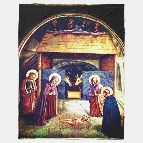 Nativity Scene Convento di San Marco by Fra Anvel Fleece Blanket