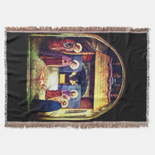 Nativity Scene Convento di San Marco by Fra Anvel Throw Blanket