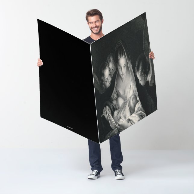 Nativity Scene Crib Virgin Mary Baby Jesus Angels  Card (In Situ)