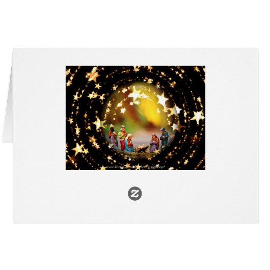 Nativity Scene Crib Virgin Mary Infant Jesus Stars (Back Horizontal)