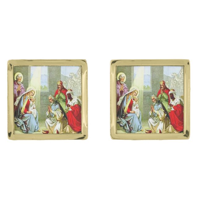 Nativity Scene Cufflinks (Front)