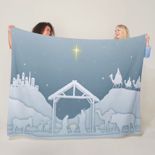 Nativity Scene Fleece Blanket